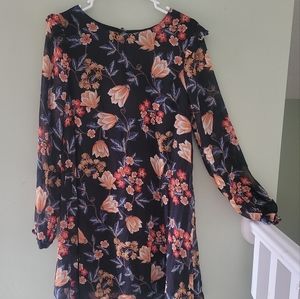 Black Floral Bobdeau Dress Size Medium